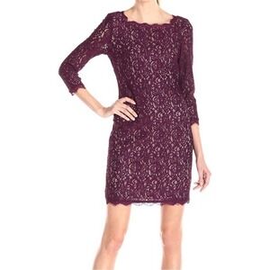 Adrianna Pappell Mulberry Lace Dress Size 16